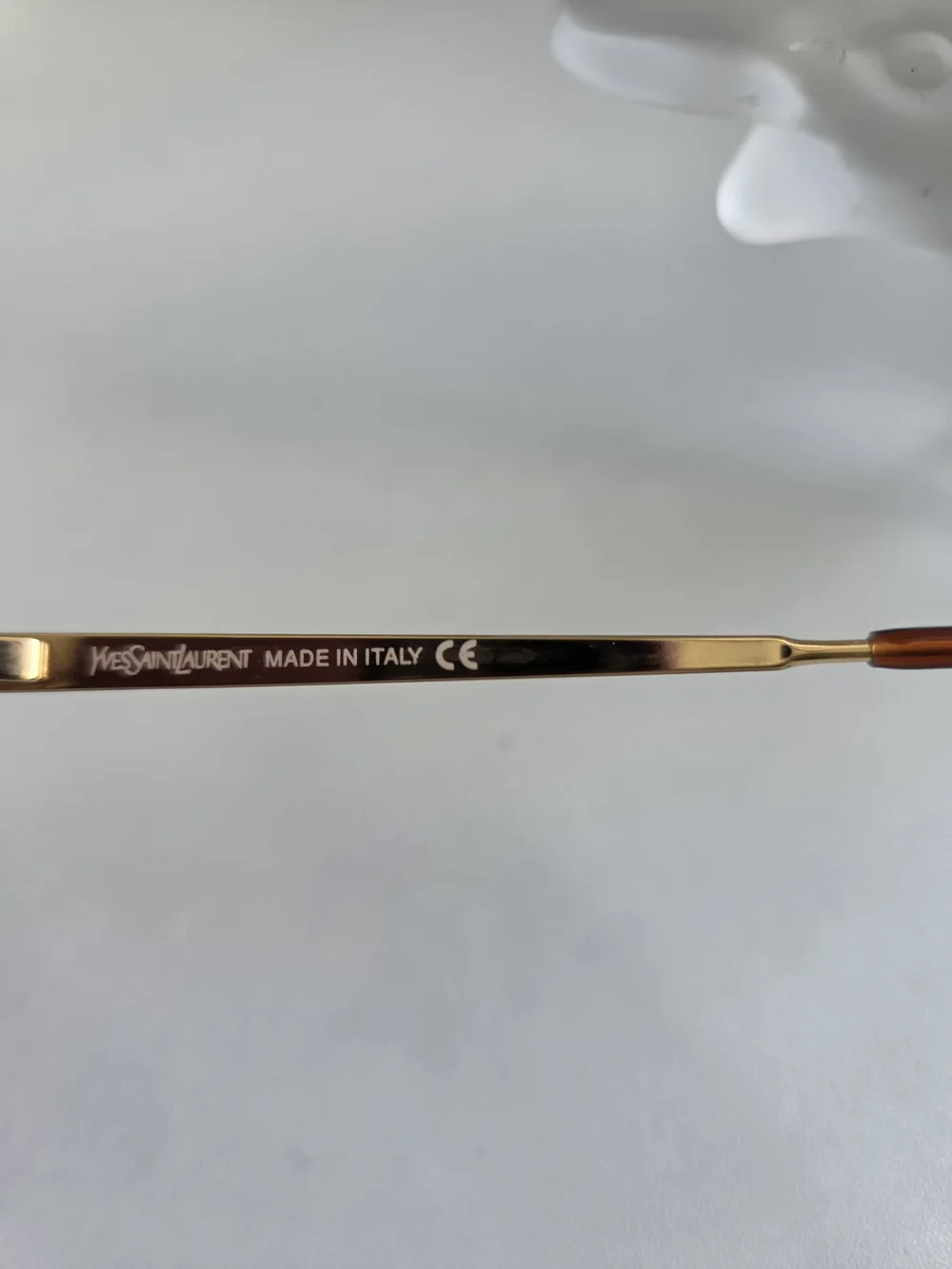 YSL Gold Tortoise Half Rim Eyeglasses